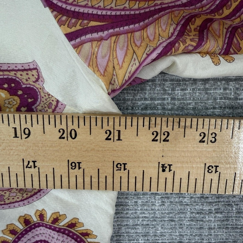 Craig Taylor Button-Up Shirt Womens L White Paisley Silk Long Sleeve Fairy - Picture 7 of 13